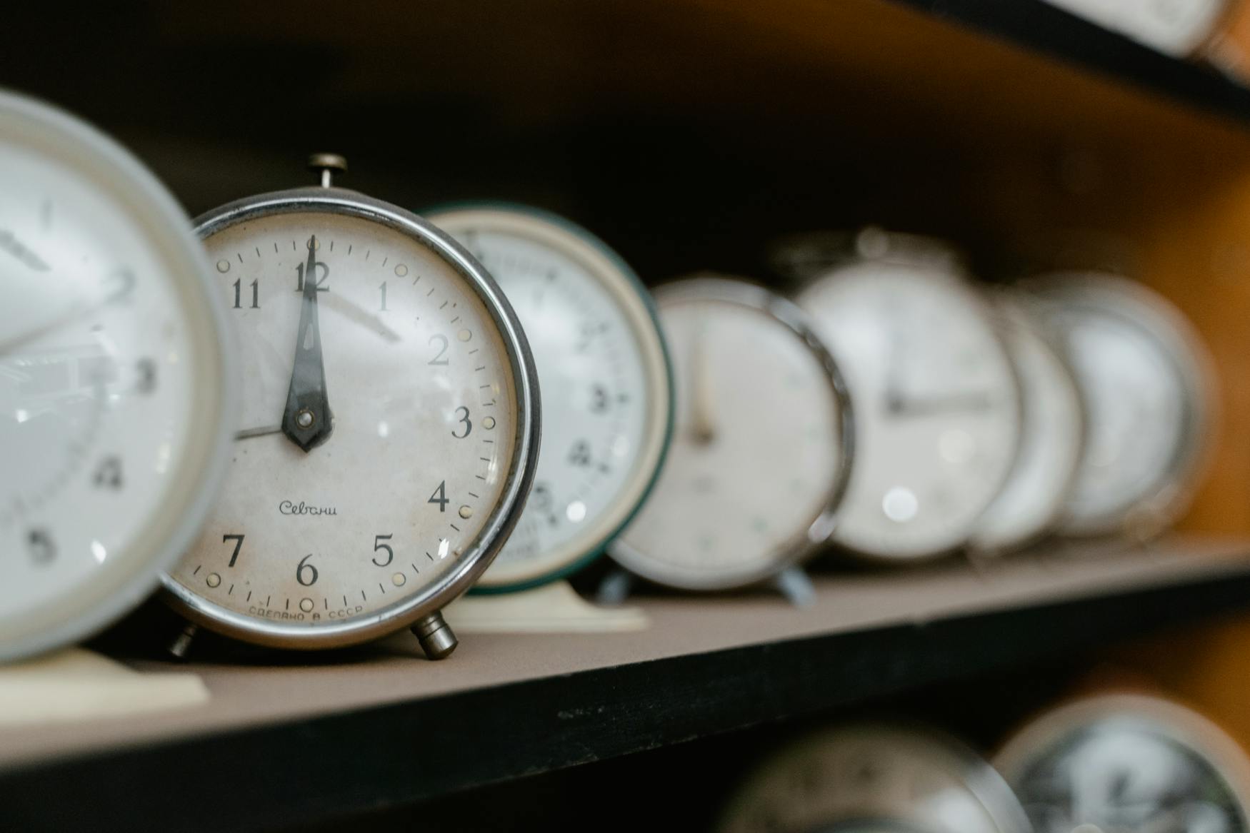 Clocks On A Shelf